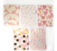 Zelten Divisores de papel y PP para 8.5"/6" A5/A6 6 agujeros cubierta anillo carpeta (Divider Paper Pink, A5/21cm*15cm/8.5 Inch)