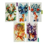 Zelten Divisores de papel y PP para 8.5"/6" A5/A6 6 agujeros cubierta anillo carpeta (Green Deer, A6/17cm*10cm/6 Inch)