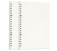 Zelten Papel de recambio de papel perforado con hojas sueltas para organizador personal, diario, planificador recargable (cuadrados, agujeros A5/20)