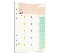 Zelten Recambio de papel perforado multicolor para encuadernación de 6 agujeros (A5, Fairy Tale Monthly Planner)