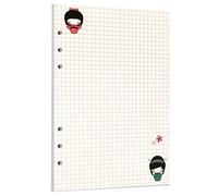 Zelten Recambio de papel perforado multicolor para encuadernación de 6 agujeros (A5, Fairy Tale Squared)