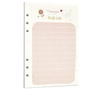Zelten Recambio de papel perforado multicolor para encuadernación de 6 agujeros (A5, Little Girl To do list)