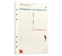 Zelten Recambio de papel perforado multicolor para encuadernación de 6 agujeros (A5, Rainforest Daily Planner)
