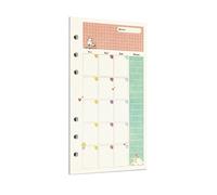 Zelten Recambio de papel perforado multicolor para encuadernación de 6 agujeros (A6, Fairy Tale Monthly Planner)