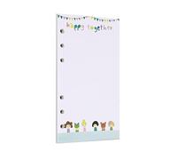 Zelten Recambio de papel perforado multicolor para encuadernación de 6 agujeros (A6, Happy Blank)