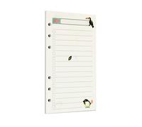 Zelten Recambio de papel perforado multicolor para encuadernación de 6 agujeros (A6, Rainforest Todo List)