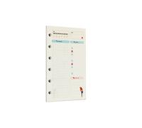 Zelten Recambio de papel perforado multicolor para encuadernación de 6 agujeros (A7, Rainforest Daily Planner)