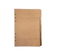 Zelten Recambios/Hojas sueltas para carpeta de anillas con tapa A5/Organizador personal/Planificador(A5 6 Holes, Divider Vertical Brown Paper Kraft Paper)