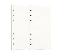 Zelten Recambios/Hojas sueltas para carpeta de anillas con tapa A6/Organizador personal/Planificador(A6 6 Holes, Dotted 2 Pack)