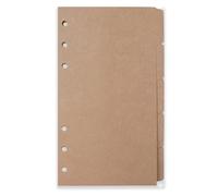 Zelten Recambios/Hojas sueltas para carpeta de anillas con tapa A6/Organizador personal/Planificador(A6 6 Holes, Divider Horizontal Brown Paper)