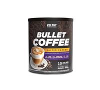 Zelthy Nutrition Bullet Coffee - Café Funcional con MCT, Colágeno y Taurina - 300g Polvo Sin Azúcar (300g, Caramelo)