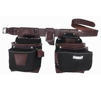 Zeluga 20-171 - Cinturón de herramientas 100% piel, bolsa, carpintero, construcción, enmarcadores, manitas y electricista, color marrón