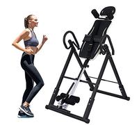 ZELUS Tabla de Inversión Plegable para Fitness en Casa, Capacidad de Carga 150kg, Altura Ajustable 130cm-182cm, Banco de Inversión por Gravedad con Respaldo Acolchado (Blanco)