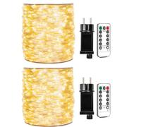 ZELUXDOT 300 luces LED de cadena de hadas, paquete de 2, 30m, luces de cadena de cobre para interiores con mando a distancia para dormitorio, árbol de Navidad, decoración de fiesta de boda