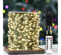 ZELUXDOT Cadena de luces de hadas de 120m y 1200 LED, con cables de cobre verde. Luces de cadena LED impermeables para exteriores/interiores, ideales para árbol de Navidad, patio trasero y plantas.