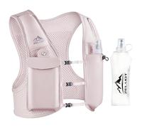 Zelvot Chaleco Hidratacion Trail Running con 500ml Soft Flask, Patente Original Europea, Correas de Pecho Ajustables Chaleco Running, Ligero Mochila Hidratacion para Ciclismo Carrera (Rosa, M/L)
