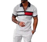 ZEMALON Mens Sports Suit Mens Short Sleeve Mens Fashion Casual Sports Shirt Mens Personality Trend T-Shirts Set Men Streatwear Tracksuits A-02 S