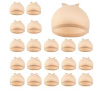 ZEMINRI 20 Piezas Gorra de Peluca Invisible y Transpirable Gorro con Peluca para Mujer Elástico Nailon Wig Cap para Todo Tipo y Estilo de Cabello Talla Única Ultrafino Wig Caps (Nude)
