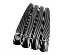 ZEMNLO, for Citroen, C4 C4 Picasso C6, for Peugeot, 207 308 407 EMBELLECEDOR DE LA Cubierta DE LA MANIJA DE Puerta DE Fibra DE Carbono CROMADA Cubiertas cromadas para manijas de Puertas(Schwarz)
