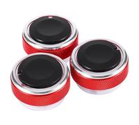 ZEMNLO For Ford, for Focus, 3 unids/set 4 colores perilla de CA del coche accesorios interruptor control calor aire acondicionado aleación aluminio Perilla del aire acondicionado del coche(Rot)