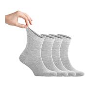 Zemy® Calcetines sueltos para diabéticos para hombre, 4 pares de calcetines de neuropatía para hombre, material de bambú súper suave y ecológico, duraderos, con puntera sin costuras y parte superior