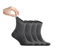 Zemy® Calcetines sueltos para diabéticos para hombre, 4 pares de calcetines de tobillo para neuropatía, material de bambú súper suave y ecológico, duraderos, con puntera sin costuras y parte superior