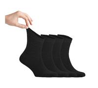 Zemy® Calcetines sueltos para diabéticos para hombre, 4 pares de calcetines de tobillo para neuropatía, material de bambú súper suave y ecológico, duraderos, con puntera sin costuras y parte superior