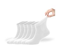 Zemy® Calcetines sueltos para diabéticos para mujer, paquete de 6 calcetines de tobillo para neuropatía, material de bambú súper suave y ecológico, duraderos con puntera sin costuras, opciones