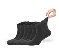 Zemy® Calcetines sueltos para diabéticos para mujer, paquete de 6 calcetines de tobillo para neuropatía, material de bambú súper suave y ecológico, duraderos con puntera sin costuras, opciones