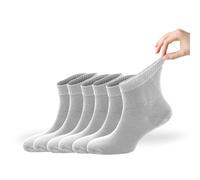 Zemy® Calcetines sueltos para diabéticos para mujer, paquete de 6 calcetines tobilleros de neuropatía para mujer, material de bambú súper suave y ecológico, duraderos con puntera sin costuras,