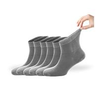 Zemy® Calcetines sueltos para diabéticos para mujer, paquete de 6 calcetines tobilleros de neuropatía para mujer, material de bambú súper suave y ecológico, duraderos con puntera sin costuras,