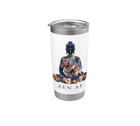 Zen AF Buda Divertido Budismo Yoga Yogi Budista Vaso térmico de acero inoxidable de doble pared