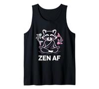 Zen AF Meditación Mapache Yoga Pose Espiritual Koi Namaste Camiseta sin Mangas