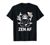 Zen AF Meditación Perezoso Postura de Yoga Espiritual Pez Camiseta