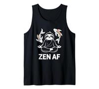 Zen AF Meditación Perezoso Postura de Yoga Espiritual Pez Camiseta sin Mangas