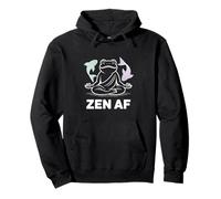 Zen AF Meditación Rana Yoga Pose Espiritual Pez Koi Namaste Sudadera con Capucha