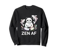 Zen AF Panda meditando Pose de Yoga Espiritual Pez Koi Sudadera