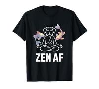 Zen AF Perro meditando Postura de Yoga Pez koi Espiritual Camiseta