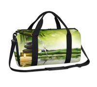 Zen Bamboo - Bolsa de deporte japonesa de bambú para fin de semana, bolsa de viaje informal, para viajes, gimnasio, equipaje, bolsa de lona para niños, niñas, niños, mujeres y hombres