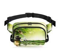Zen Bamboo Japan - Riñonera de bambú para mujeres, hombres, niñas y niños, riñonera de bambú para correr, deportes, senderismo, bolsa de cinturón, color, XL, Organizador de bolsas