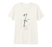 Zen Bamboo Sumi-e Suibokuga Arte Tinta Haiku Japón Camiseta Premium