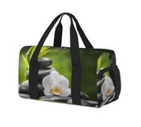 Zen - Bolsa deportiva de bambú con orquídea basáltica y basalto, bolsa de deporte para fin de semana, bolsa de viaje informal, para viajes, gimnasio, para niños, niñas, niños, mujeres y hombres
