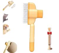 Zen-Brush - Cepillo para gatos Zenbrush para gatos, cepillo de aseo autolimpiante para mascotas, cepillos de aseo multifunción para perros y gatos, con botón de liberación y dientes de metal de acero