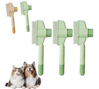 Zen Brush for Cats, Avatore Zenbrush Cat Comb, Self-cleaning Pet Flea Comb Grooming Brushs, 2025 Pet Hair Removal Combs, for Massaging and Cleaning Shedding Pets Hair (Green*3)