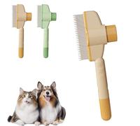 Zen Brush for Cats, Avatore Zenbrush Cat Comb, Self-cleaning Pet Flea Comb Grooming Brushs, 2025 Pet Hair Removal Combs, for Massaging and Cleaning Shedding Pets Hair (Yellow)
