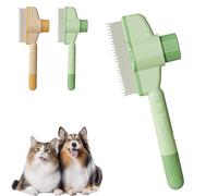 Zen Brush for Cats, Avatore Zenbrush Cat Comb, Self-cleaning Pet Flea Comb Grooming Brushs, 2025 Pet Hair Removal Combs, for Massaging and Cleaning Shedding Pets Hair (Green)