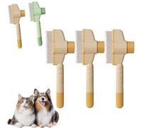 Zen Brush for Cats, Avatore Zenbrush Cat Comb, Self-cleaning Pet Flea Comb Grooming Brushs, 2025 Pet Hair Removal Combs, for Massaging and Cleaning Shedding Pets Hair (Yellow*3)