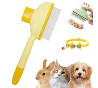 Zen Brush For Cats, Zenbrush Cat Comb - Removes Fur & Relieves Pain, Self-Cleaning Pet Comb Grooming Brush with Release Button, Ultra-Soft Comfort Tips, for Short&Long Pet Tangles Shedding (1-Yellow)