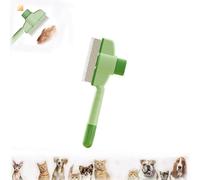 Zen Brush para gatos, peine Zenbrush para gatos, peine antipulgas para gatos, mejora la eliminación de pelo y perros con botón de liberación (verde)