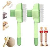 Zen-Brush - Peine para gatos, peine para gatos Zenbrush, cepillo de aseo autolimpiante para mascotas, cepillos de aseo multifunción para perros y gatos, con botón de liberación y dientes de metal de